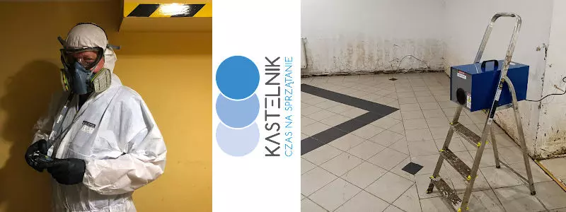 Urządzenie do ozonowania i pracownik firmy Kastelnik. Urządzenie do ozonowania z firmy Kastelnik.
