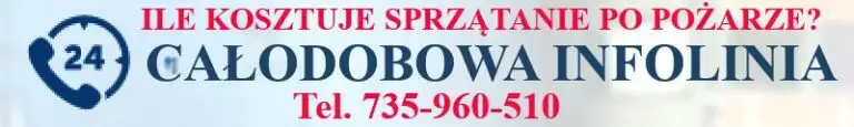Sprzątanie po pożarze, całodobowa infolinia. Sprzątanie po pożarze infolinia.